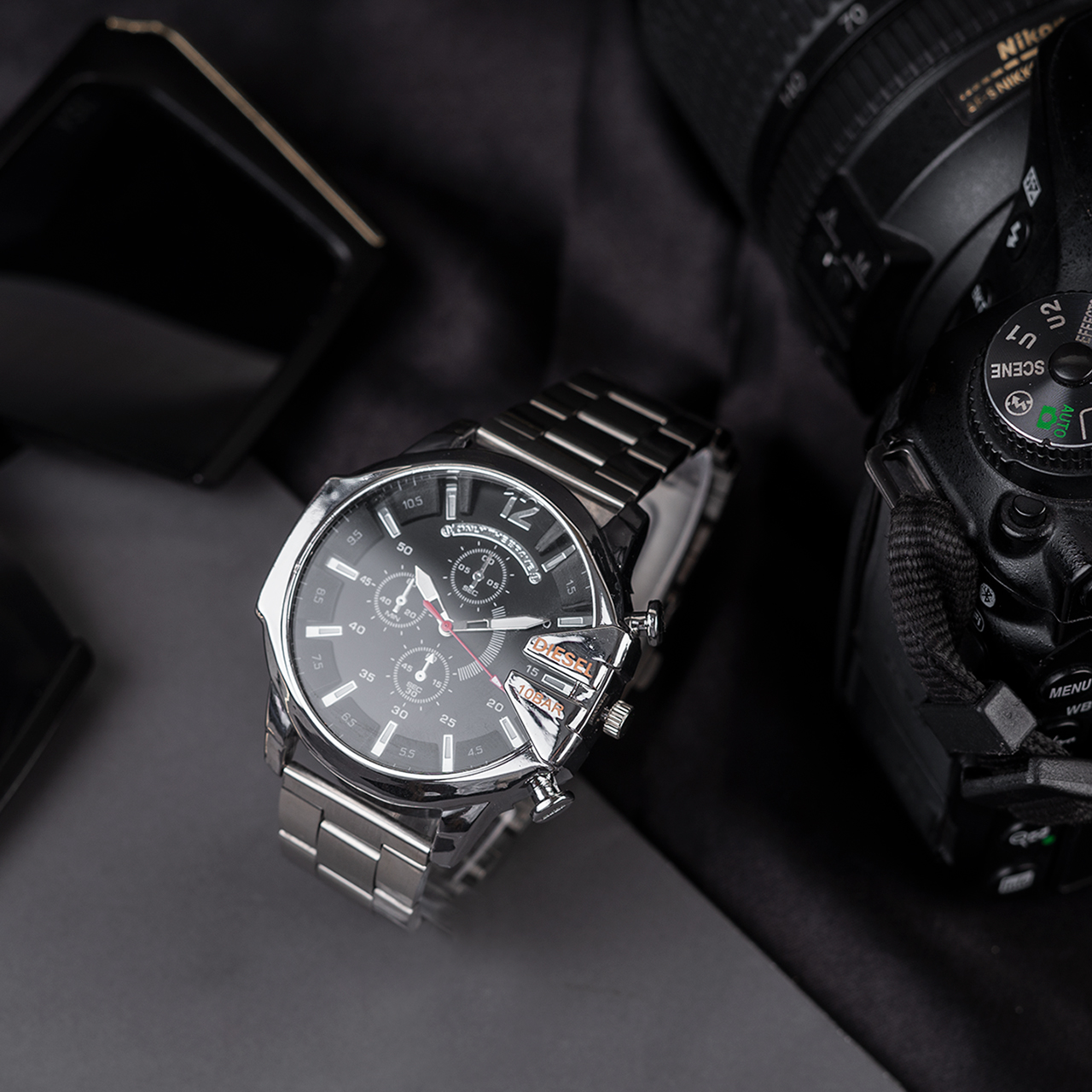 ساعت مچی مردانه دیزل صفحه مشکی